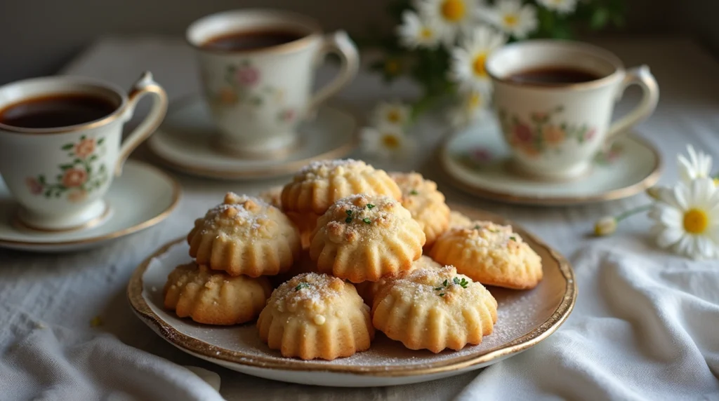 serving cookies, Italian dessert, powdered sugar cookies, elegant plating, espresso pairing