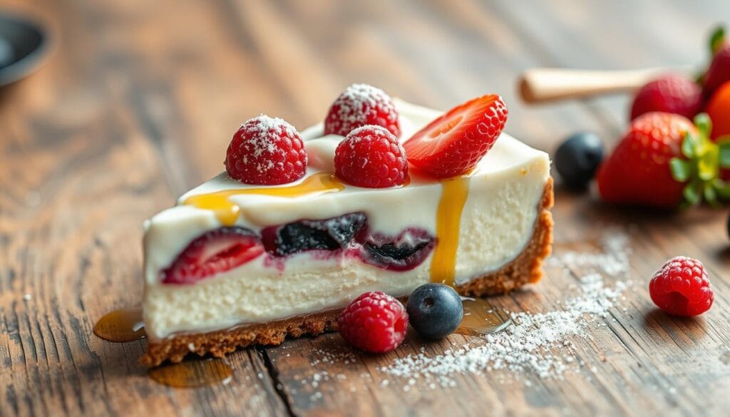 whey-infused cheesecake or low-carb Greek yogurt dessert