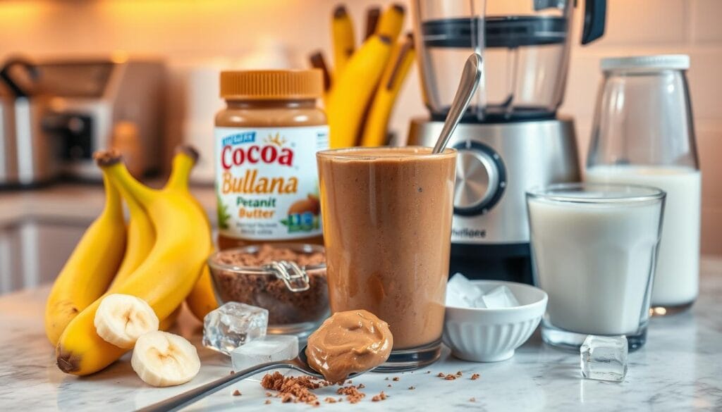 chocolate peanut butter banana smoothie