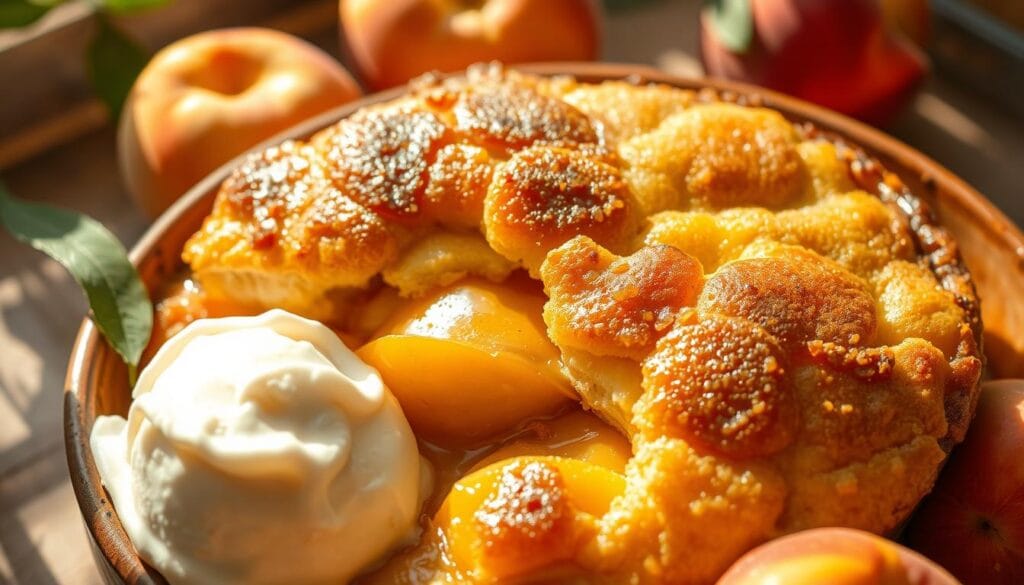 delicious peach cobbler using yellow cake mix