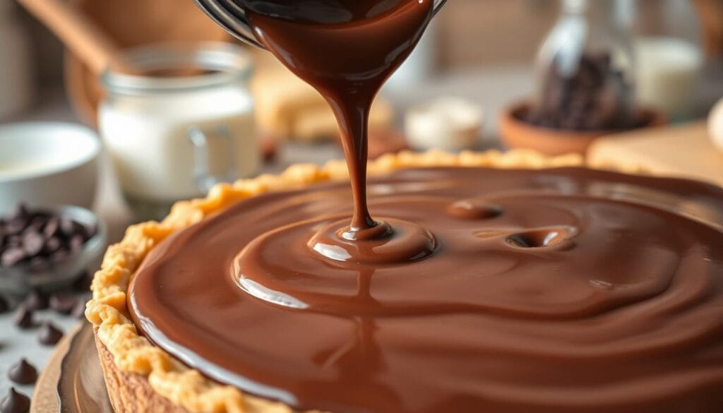 Boston Cream Pie Ganache Preparation